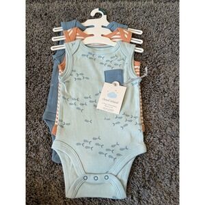 Boys Cloud Island 3 pack Baby/Infant Bodysuit Set, New! 0-3M